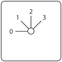 Modulaire 3-standenschakelaar met 0-positie
