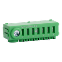 Bornier de terre vert sans vis Conexbox 1x25 + 7x4mm²