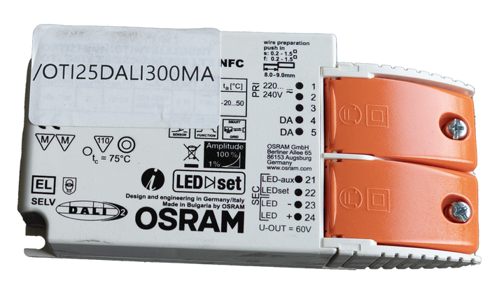 (AS) OSRAM Driver 25W DALI courant contrôlé - 300mA avec anti-tract.