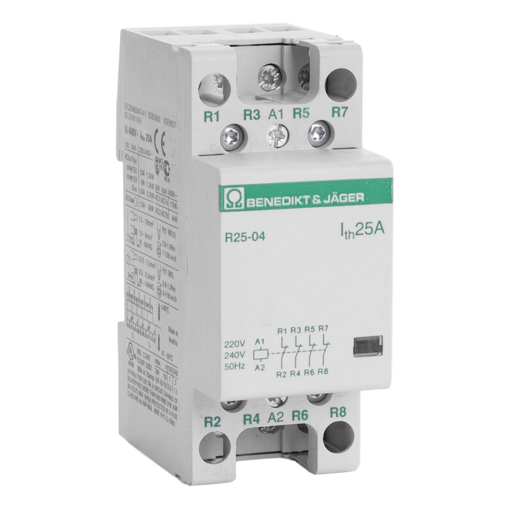 Modulaire contactor B&J 25A 230VAC 4NG