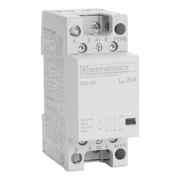 Modulaire contactor AC/DC 4-polig 25A