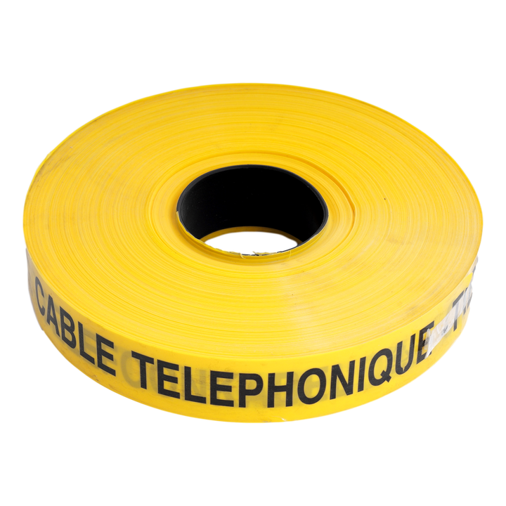 Ruban avert. 0,15mmx40mmx250m Ja/Nr ' Câble téléphonique'