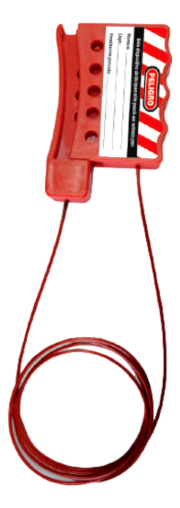 Lock-and-tag device with adjustable tie cable
