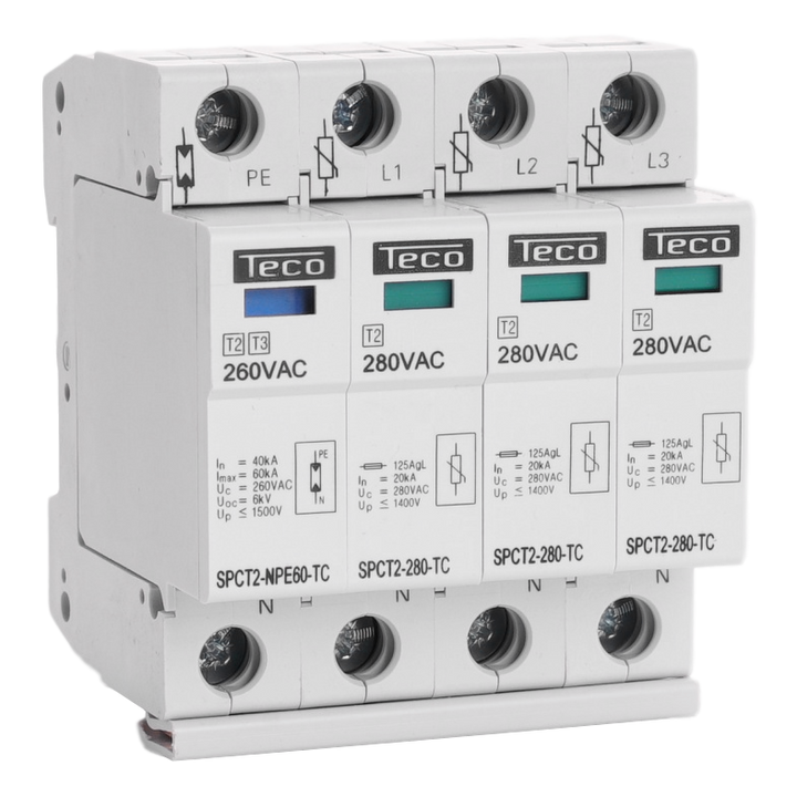 Type 2 overspanningsbeveiliger Teco 3p+N 280V