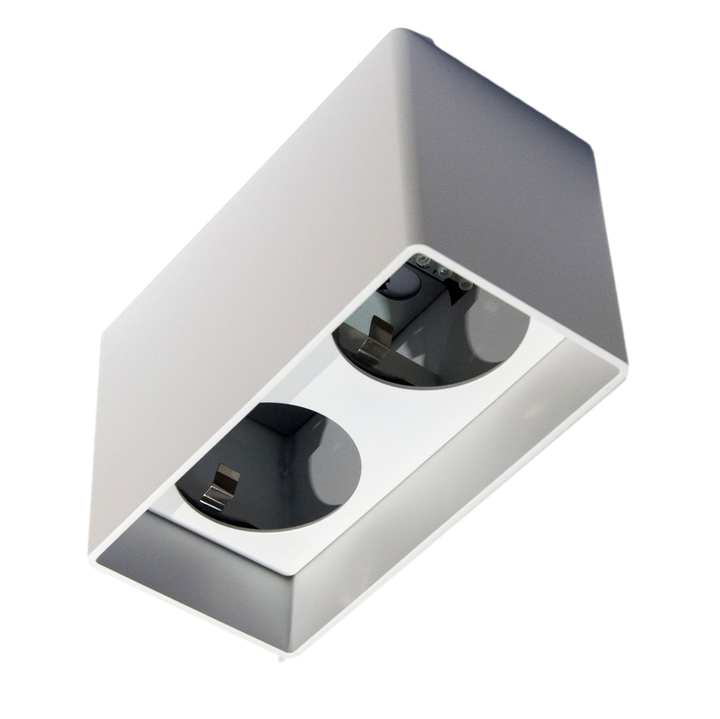 Base apparente carrée 2x KUANA Blanc + Driver Phase Dim 20W