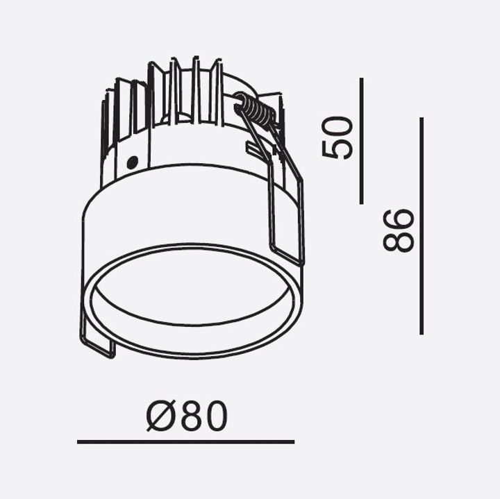 DL Semi-encast LED TECO KUANA S 9W 2700K IP54 Champ Sans dr.