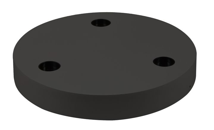 Base Ronde 260x37 pour LED Teco NAULA Noir 3x10W Dim