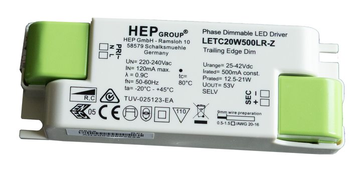 Driver 20w Phase Dim 500mA voor TECO NAULA