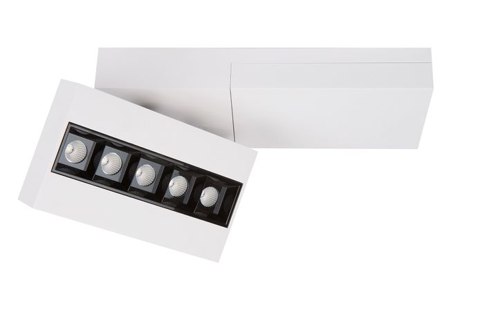 Spot LED Teco OKANDO 5x2W 3000K Ra90 Dim Blanc (réfl. noir)