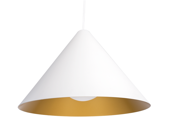 LED-pendel. TECO NAULA metalen kap Wit Goud 9W 3000K Dim.