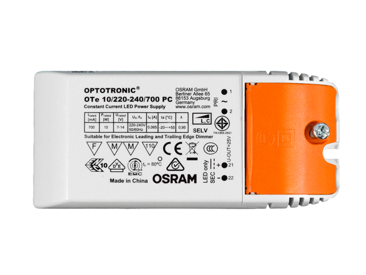 Driver 10W 700mA OSRAM Phase Dim voor TECO KHEO 40 (3-4 st.)