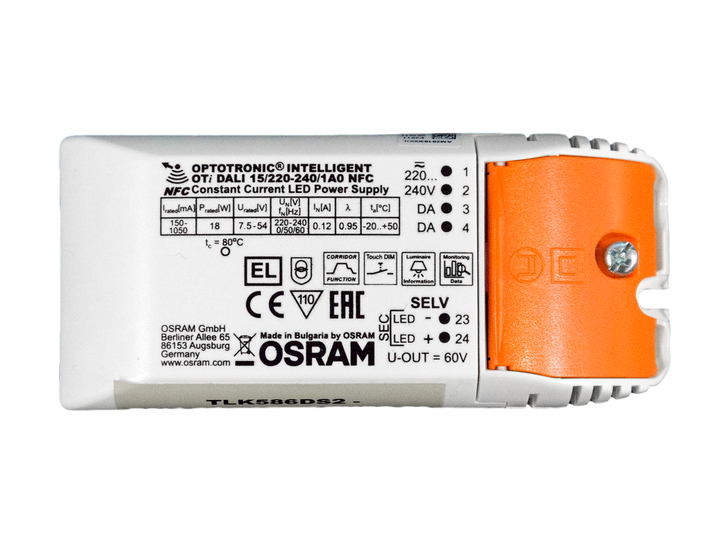 DALI Driver OSRAM 350mA TECO KHEO 58 (2 st) + trekontlast.
