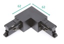 L-Connector naar links Zwart voor Teco 3P-Track