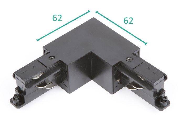 TECO 3-Phasen-Schiene L-Konnektor rechts Schwarz