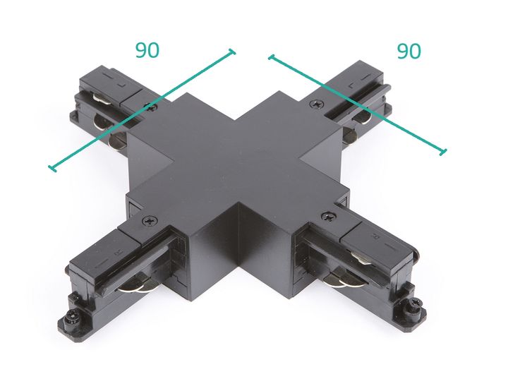 Connecteur en X Noir pour Rail 3P Teco