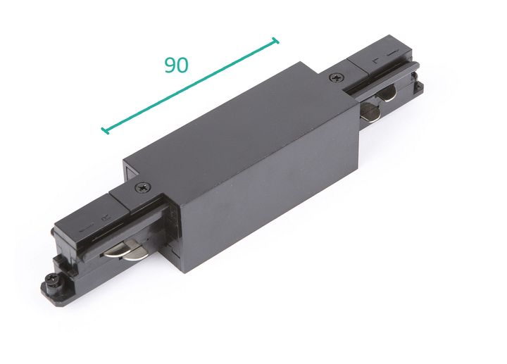 Rechte connector met voedingspunt Zwart voor Teco 3P-Track