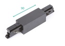 Rechte connector met voedingspunt Zwart voor Teco 3P-Track
