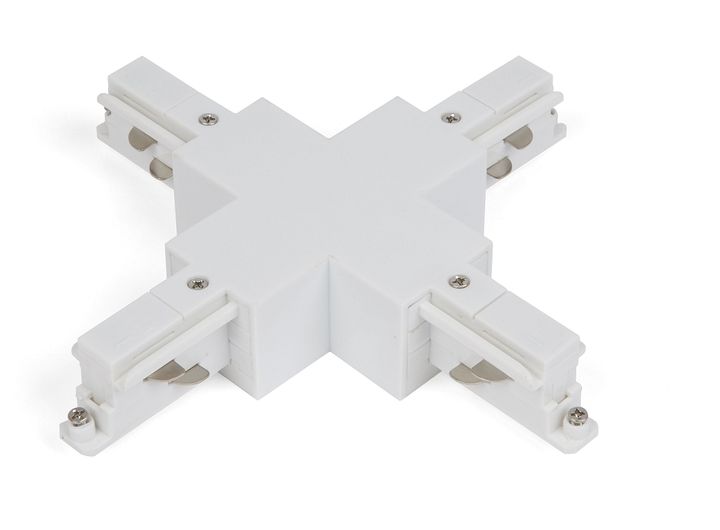 Connecteur en X Blanc pour Rail 3P Teco