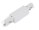 Connect. droit avec point d'aliment. Blanc pour Rail 3P Teco