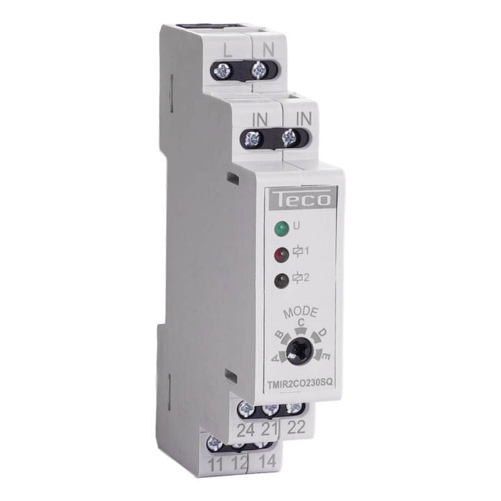 Modulaire teleruptor Teco 230Vac 2w 16A met 5 schakelschema's