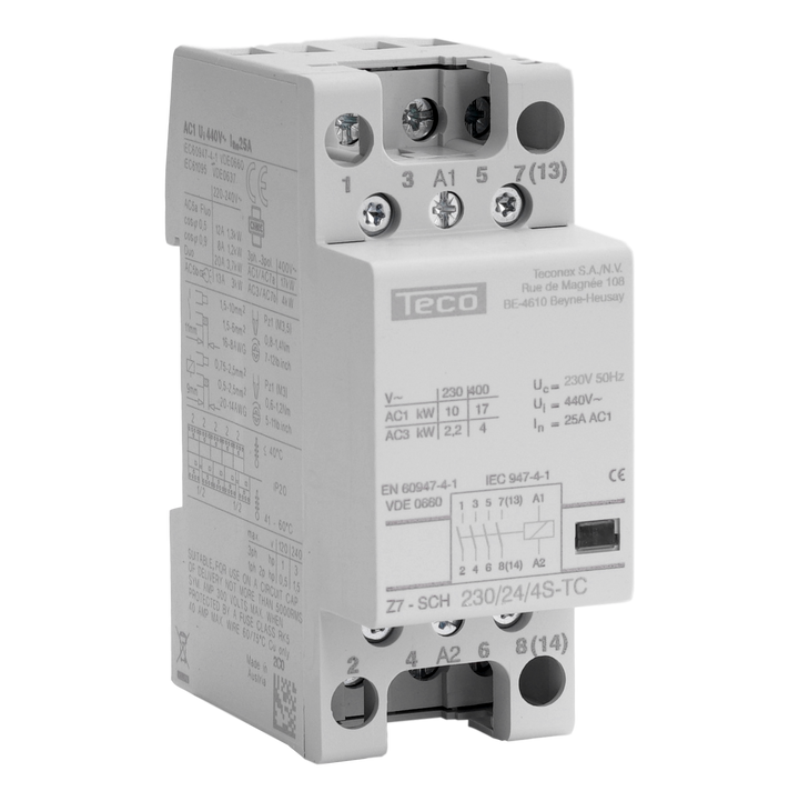 Contactor Teco 230VAC 25A 4NO