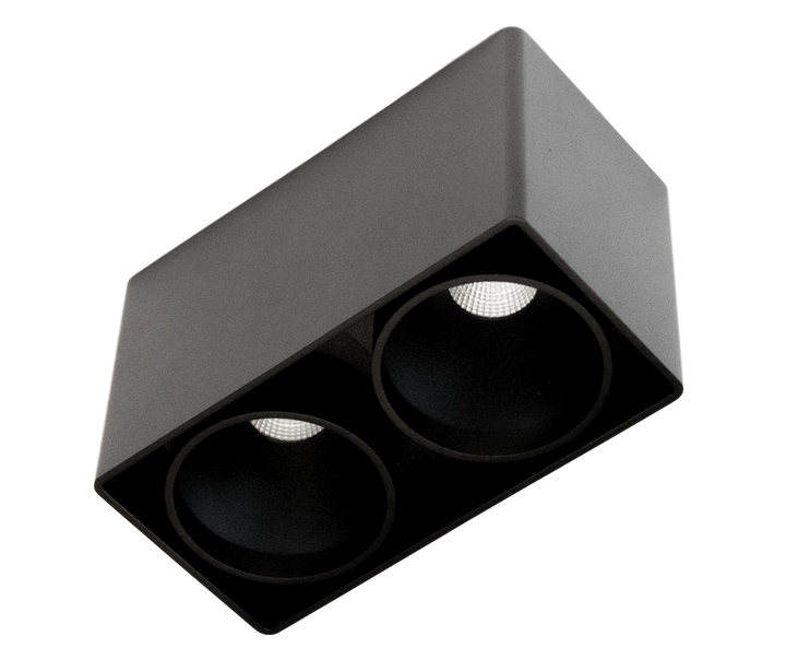 (AS)KUANA 2X9W vierkant 2700K Zwart