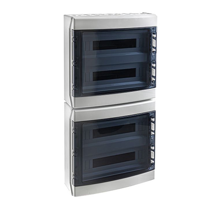 Coffret app. IP65 porte transp. 4x 18 mod. + born. de terre