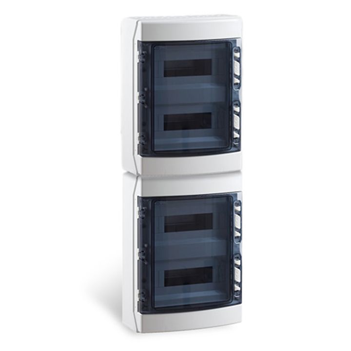 Surface box IP65 4x12 mod. + earth terminal