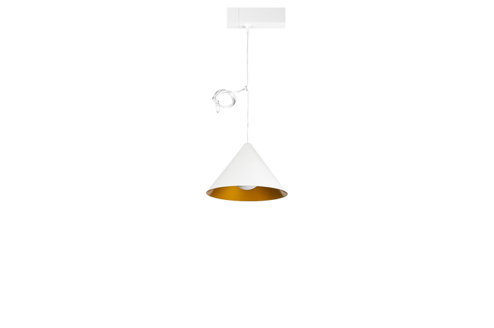 (AS)LED-pendel. TRACK NAULA metalen kap Wite Goud 10W 2700K Dim.