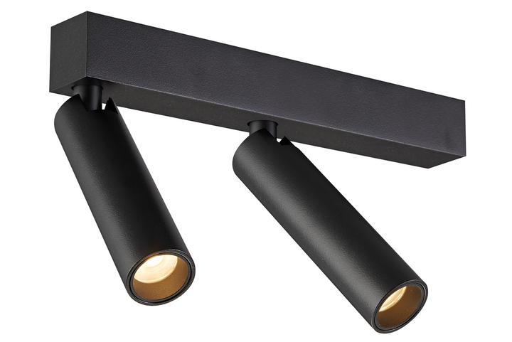 Spot TIBET-2 verstellbarer Deckenstrahler auf Basis 2x7W 2700K 38° (Driver Phase Dim) schwartz