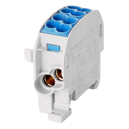 [/080110-1-4] Borne de dériv. HLAK25 C 1p 2x25, 2x16mm² Cu N bleue