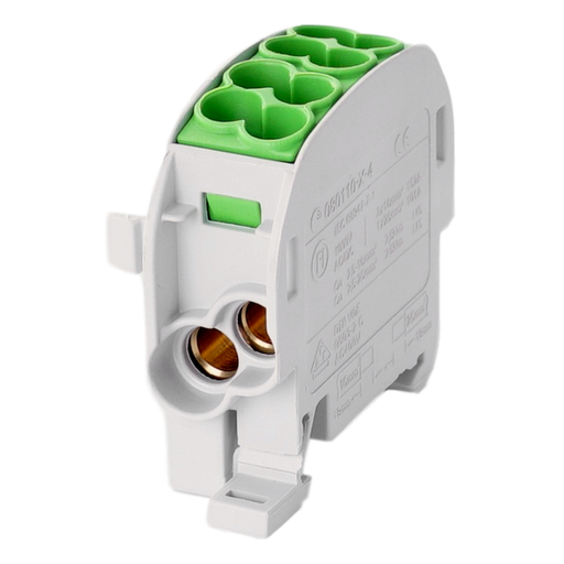 [/080110-2-4] Borne de dériv. HLAK25 C 1p 2x25, 2x16mm² Cu PE verte