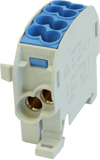 [/080110-3-3] Borne de dériv. HLAK25 C 1p 2x25, 2x16mm² Cu+Al L brune