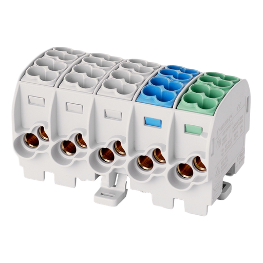 [/080150-1-4] Branch terminal block HLAK25 C 5p 2x25, 2x16mm² Cu 3LNPE