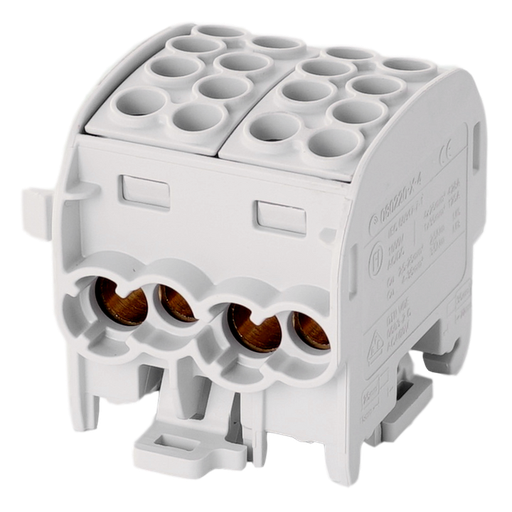 [/080220-0-4] Bornier de dériv. HLAK35 C 1p 4x35, 4x25mm² Cu L gris