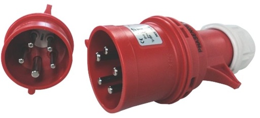 [/08502] IDE CEE 16A 5p 415VAC IP44 fiche mobile + inv. de phase