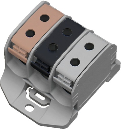 [/087330-2-3] Bornier de racc. RKA 3p 50mm² Cu+Al vert/gris/bleu