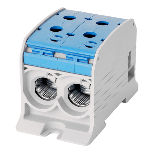 [/087520-1-3] Bornier de racc. RKA 1p double 95mm² Cu+Al bleu
