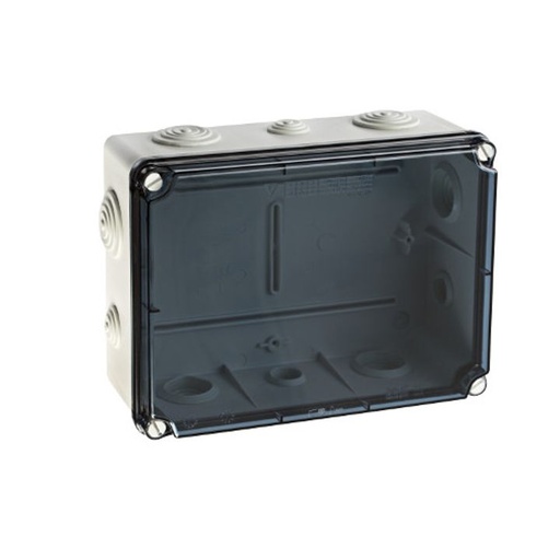 [/EVT231] Abzweigdose 241x180x95 mit Eingang + Deckel Transp.