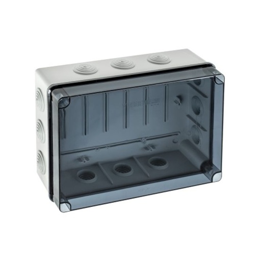 [/EVT322] Abzweigdose 328x239x129 mit Eingang + Deckel Transp.