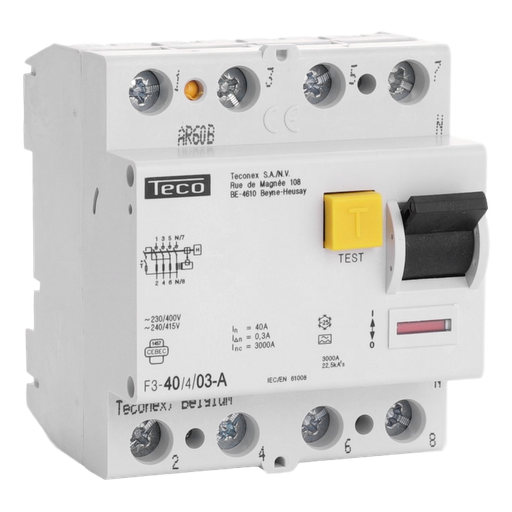[/F340403A] Residual current circuit breaker TC 4P 40A 300mA Type A 3kA