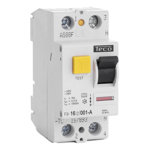 [/F9162001A] Diff. schak. Teco 2P 16A 10mA Type A