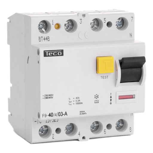 [/F940403A] Differentialschalter Teco 4P 40A 300mA Type A
