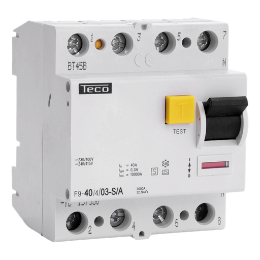 [/F940403SA] Residual current circuit breaker Teco 4P 40A 300mA type S-A