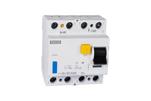 [/F940403XGB] Differential switch Teco 4P 40A 300mA Type B - without LED