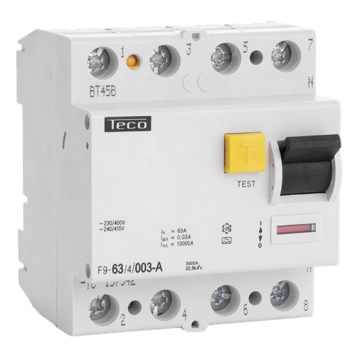[/F9634003A] Residual current circuit breaker TC 4P 63A 30mA type A