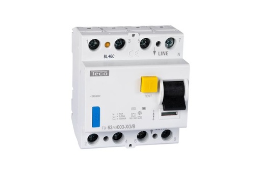 [/F9634003XGB] Residual current circuit breaker TC 4P 63A 30mA Type B - without LED
