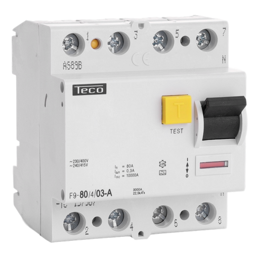[/F980403A] Diff. schak. Teco 4P 80A 300mA Type A