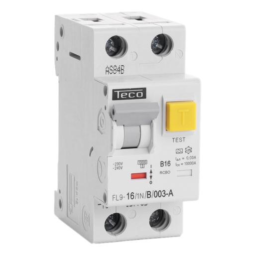 [/FL9161NB003A] Diff. aut. Teco 1N 16A Curve B Type A 30mA
