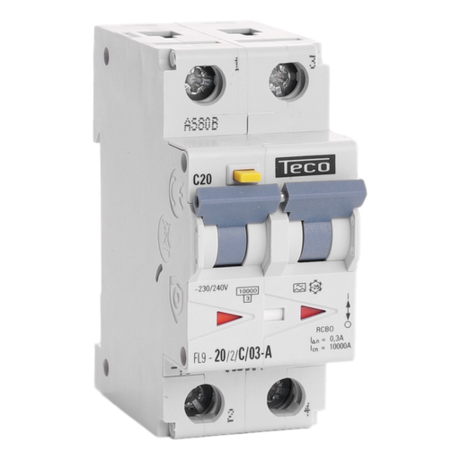 [/FL9202C03A] Diff. aut. Teco 2p 20A Courbe C Type A 300mA